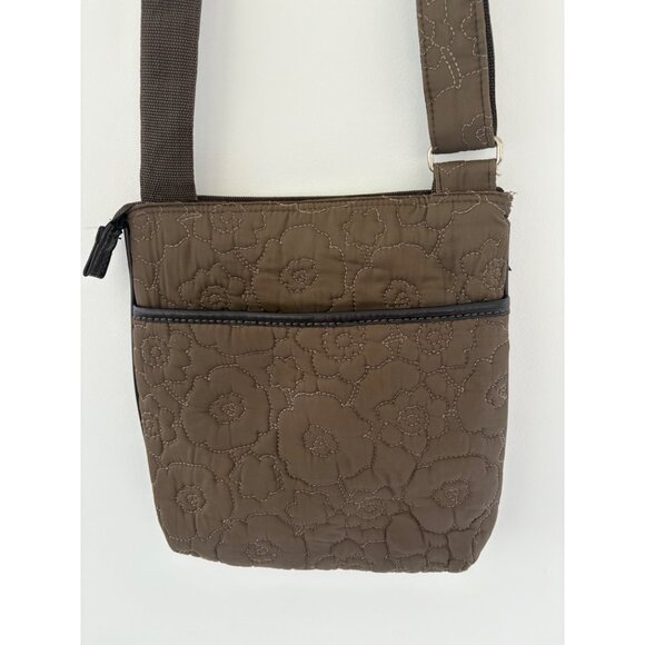 Thirty-One‎ Brown Quilted Crossbody Bag W Adjustable Strap & Front Zipper Pocket - Picture 6 of 16